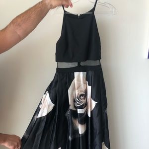 Formal black and white dress